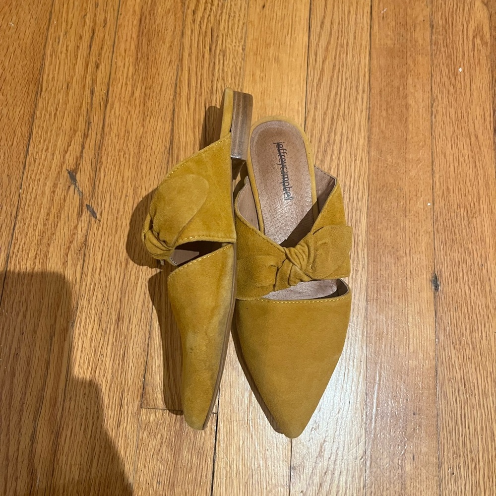 Jeffrey Campbell Yellow Suede Mules